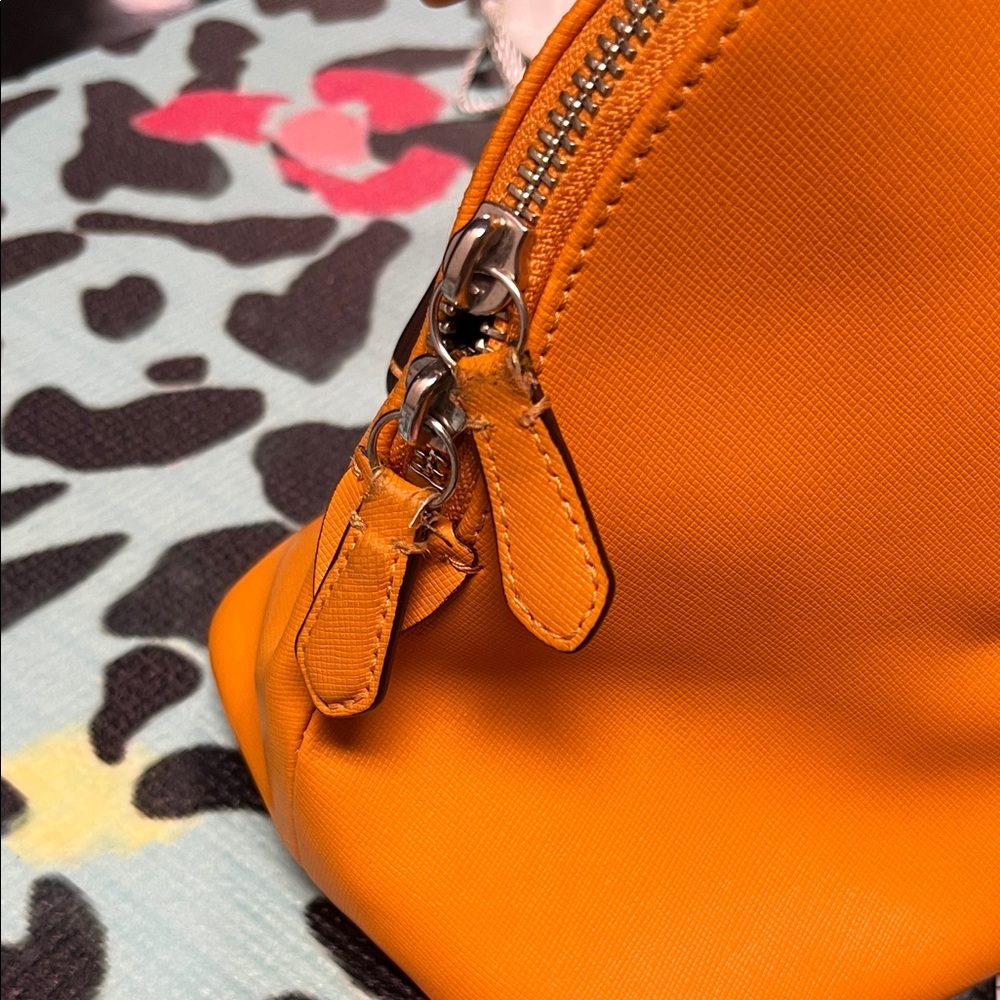 Coach Peyton Cora Domed Satchel Orange Saffiano Leather Crossbody Bag F25671 - Picture 4 of 16
